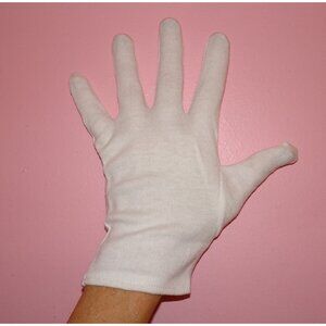 Vintage White Cotton Costume Gloves M formal dress pinup retro rockabilly 1960s